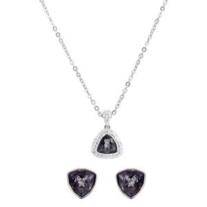 Swarovski blue crystal necklace and earrings set